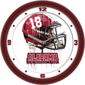 Alabama Crimson Tide Drip Art Helmet Wall Clock