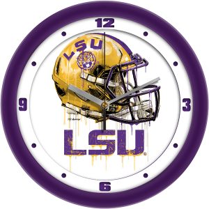 LSU Tigers Drip Art Helmet Wall Clock