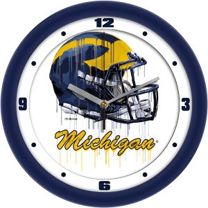Michigan Wolverines Drip Art Helmet Wall Clock