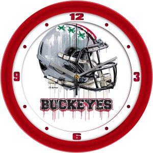 Ohio State Buckeyes Drip Art Helmet Wall Clock