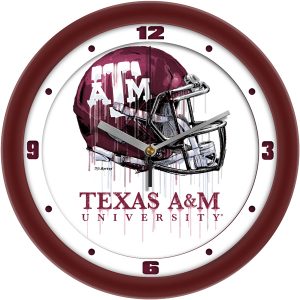 Texas A&M Aggies Drip Art Helmet Wall Clock